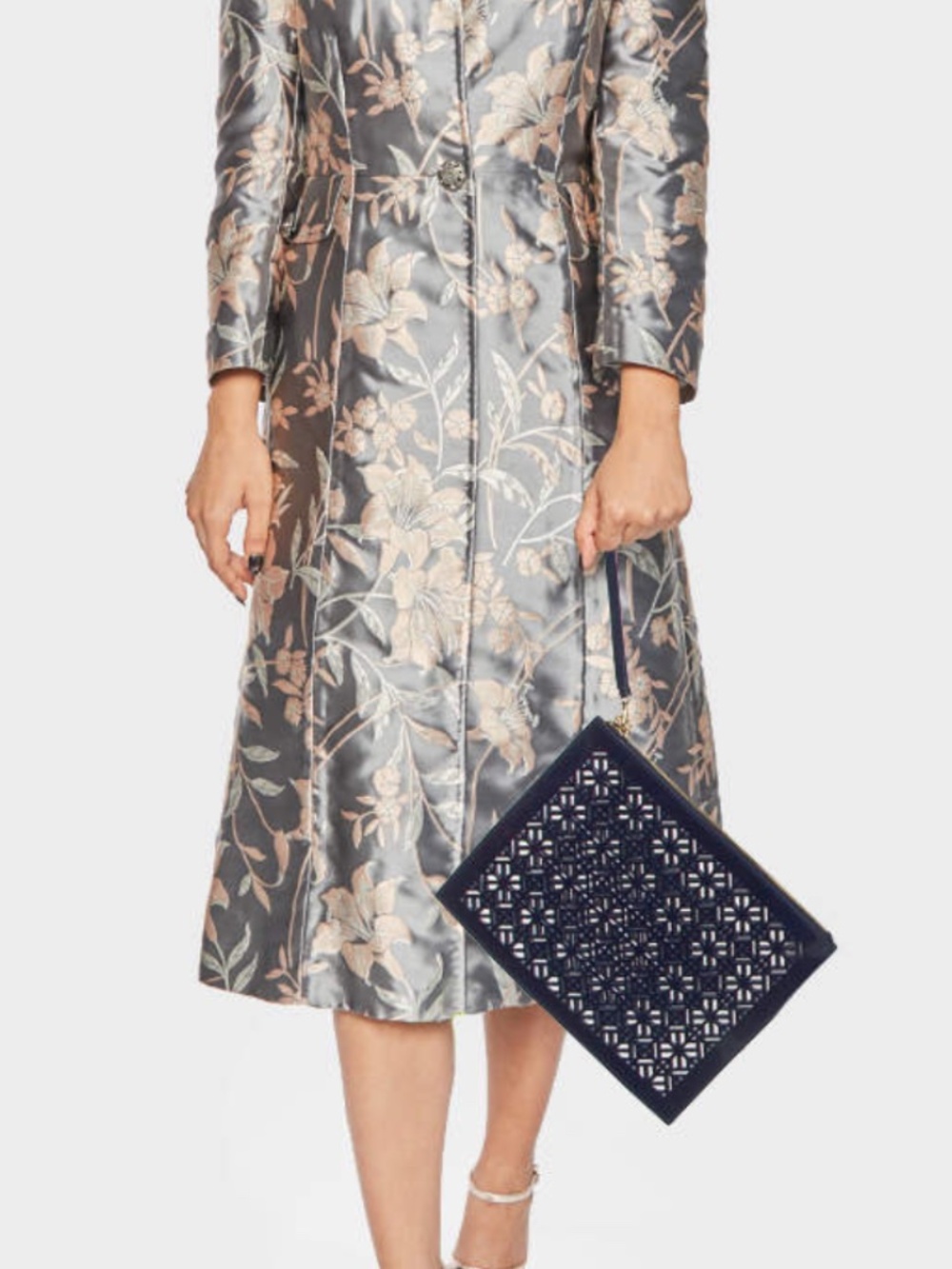 BNWOT TORY BURCH Pouch Clutch Limited Edition LACE CUT Bag Purse Travel NEW Blue